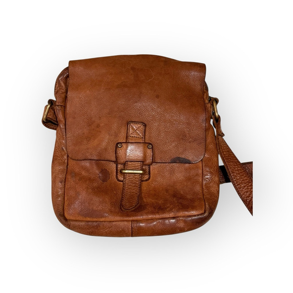 Harbour 2nd Genuine Leather Crossbody Bag Cognac Brown Messenger Satchel​ - Picture 2 of 9